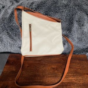 Cream Genuine Leather Vera Pelle Bag Made In Italy